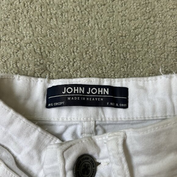 John John Womens White Skinny Jeans Tight Pants High Waist Brazil Petite Size 22 - Picture 10 of 10